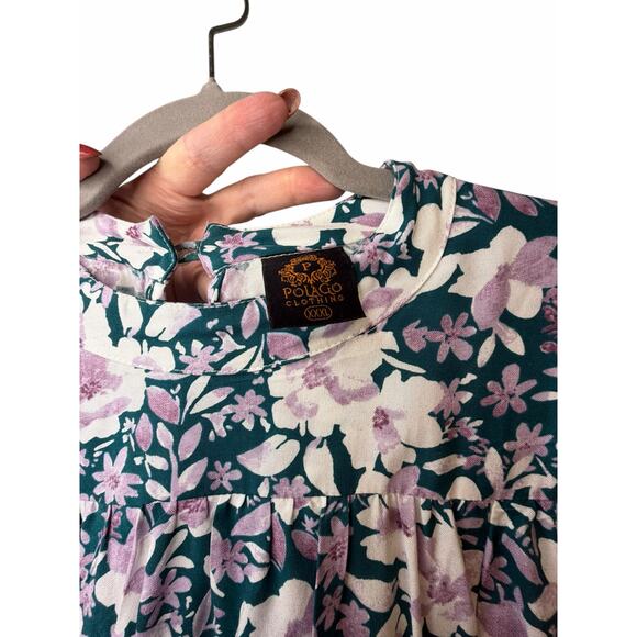 Polago Green and Purple Floral Dress - Size XXXL - Picture 12 of 14